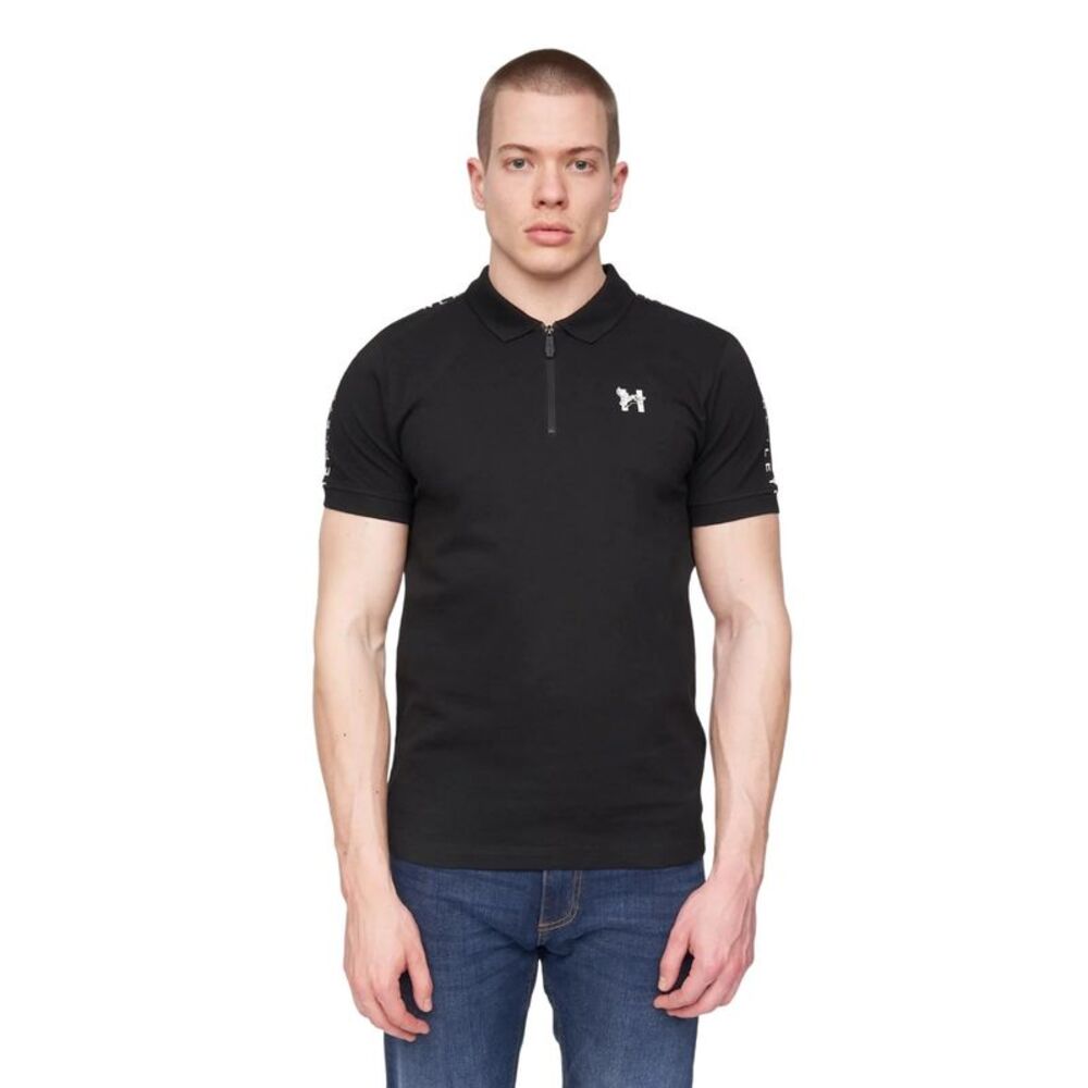 Henleys Mens Tapehen Polo Shirt / Black